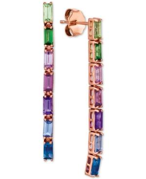 Le Vian Multi-gemstone Baguette Drop Earrings (1-5/8 Ct T.w.) In 14k Rose Gold