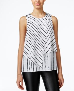 Xoxo Juniors' Striped Layered Asymmetrical Blouse