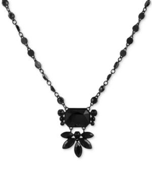Guess Black-tone Jet Stone Statement Necklace