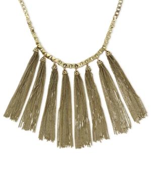 Bcbgeneration Necklace, Gold-tone Tassel Frontal Necklace