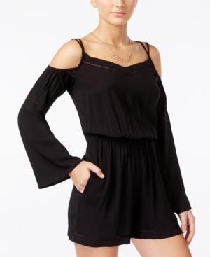Material Girl Juniors' Cold-shoulder Romper, Only At Macy's