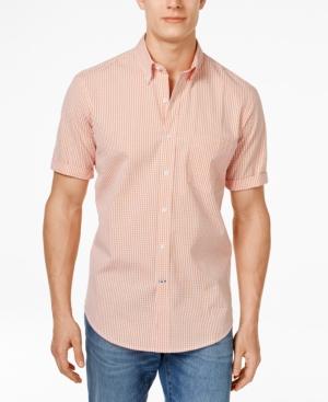 Club Room Big And Tall Men's Kendall Gingham Short-sleeve Shirt, Only At Macy's