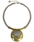 Guess Two-tone Disc Pendant Necklace