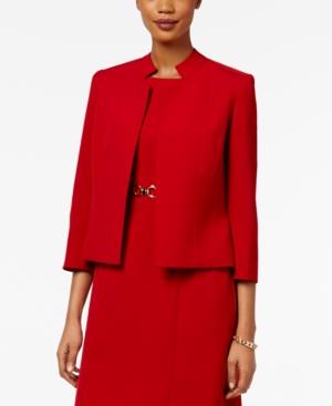 Kasper Notched Open-front Blazer