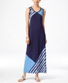 Style & Co. Petite Sleeveless Colorblocked Maxi Dress, Only At Macy's