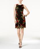 Donna Ricco Floral-embroidered Mesh Dress