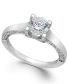 X3 Certified Diamond Solitaire Engagement Ring In 18k White Gold (1-1/2 Ct. T.w.)