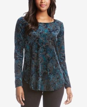 Karen Kane Velvet Burnout-print Top