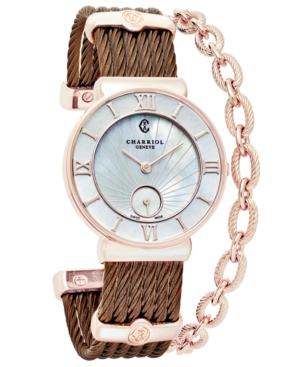 Charriol Women's Swiss St. Tropez Bronze-tone Pvd Stainless Steel Cable Bracelet Watch 30mm St30pi.563.010