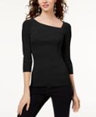 Inc International Concepts Asymmetrical 3/4-sleeve Top, Created For Macy's