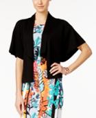 Cable & Gauge Flutter-sleeve Open-front Cardigan