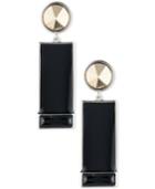 Givenchy Silver-tone Multi-stone & Enamel Drop Earrings