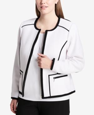 Calvin Klein Plus Size Contrast-trim Jacket