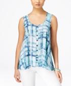 Style & Co. Plaid Button-front Blouse, Only At Macy's