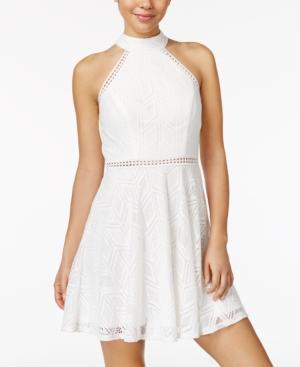 City Studios Juniors' Crochet Halter Dress