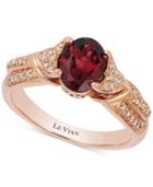 Le Vian Raspberry Rhodolite Garnet (1-2/5 Ct. T.w.) And Diamond (1/6 Ct. T.w.) Ring In 14k Rose Gold