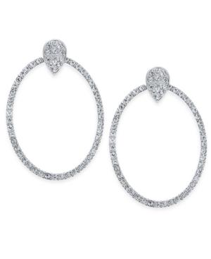 Thalia Sodi Silver-tone Pave Doorknocker Drop Earrings, Only At Macy's