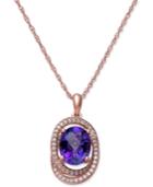Blue Topaz (2-1/4 Ct. T.w.) & Diamond (1/5 Ct. T.w.) Pendant Necklace In 14k White Gold (also Available In Amethyst)