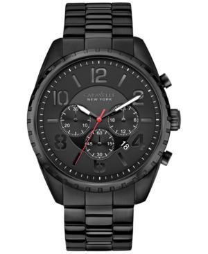 Caravelle New York By Bulova Men's Chronograph Black-tone Stainless Steel Bracelet Watch 44mm 45b122