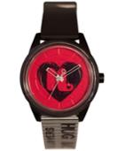 Harajuku Lovers Unisex Hearts Designed By Gwen Stefani Black And White Printed Strap Watch 40mm Hl2634