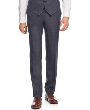 Bar Iii Navy And Charcoal Texture Slim-fit Pants, Only At Macy's