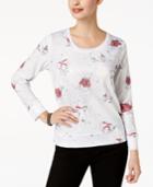 Style & Co Printed Embellished Sweatshirt, Created For Macy's