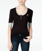 Rebellious One Juniors' Cherry Patch Graphic Henley