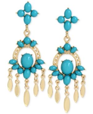 M. Haskell For Inc Gold-tone Blue Casted Chandelier Earrings, Only At Macy's