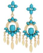 M. Haskell For Inc Gold-tone Blue Casted Chandelier Earrings, Only At Macy's