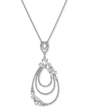 I.n.c. Silver-tone Crystal Pendant Necklace, 30 + 3 Extender, Created For Macy's