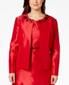 Kasper Plus Size Embellished Shantung Open-front Jacket