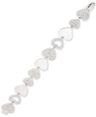 Givenchy Silver-tone Pave Heart Flex Bracelet