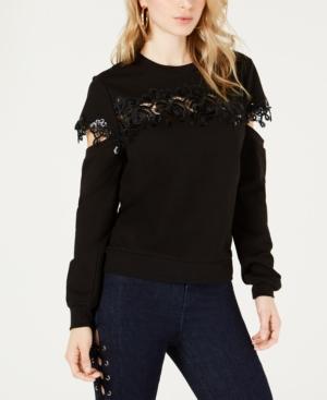 Guess Lace-trim Cutout Sweatshirt