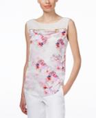 Calvin Klein Sleeveless Floral-print Zipper Top