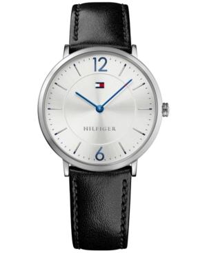 Tommy Hilfiger Men's Sophisticated Sport Black Leather Strap Watch 40mm 1710351