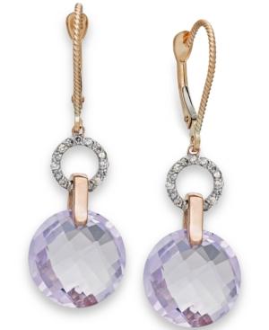 Amethyst (10-5/8 Ct. T.w.) And Diamond (1/6 Ct. T.w.) Earrings In 14k Rose Gold