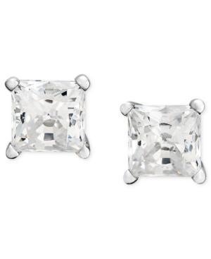 Near Colorless Princess-cut Diamond Stud Earrings In 14k White Gold (1/3 Ct. T.w.)