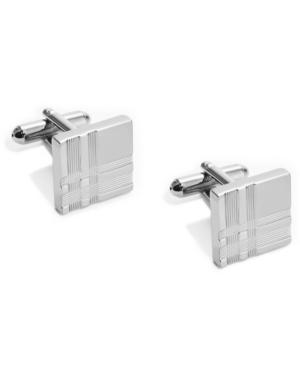 Geoffrey Beene Cufflinks, Polished Black Nickel Square Boxed Set