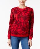 Karen Scott Petite Lace-print Sweatshirt, Only At Macy's