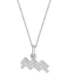 Diamond Necklace, 10k White Gold Diamond Aquarias Zodiac Pendant (1/10 Ct. T.w.)