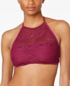 Hula Honey Crochet High-neck Bikini Top Women's Swimsuit