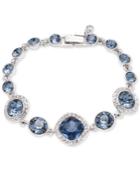 Givenchy Silver-tone Blue Crystal And Pave Link Bracelet