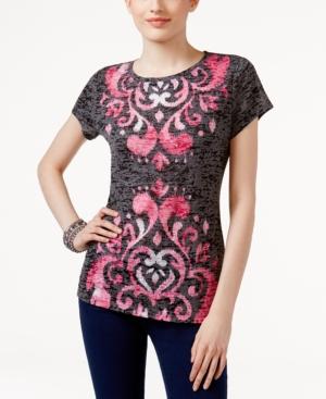 Inc International Concepts Embellished Burnout T-shirt, Created For Macy's
