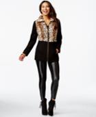 Thalia Sodi Faux-fur Leopard-print Jacket, Only At Macy's
