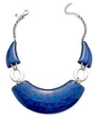 Inc International Concepts Silver-tone Blue Resin Stone Collar Necklace, Only At Macy's