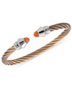Charriol Women's Fabulous Orange Moonstone Two-tone Pvd Stainless Steel Cable Bangle Bracelet 04-921-1219-1m