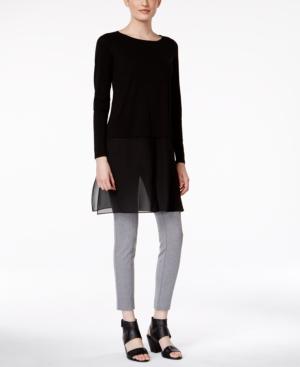 Eileen Fisher Long-sleeve Chiffon-hem Tunic