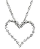 Diamond Heart Necklace, 14k White Gold Diamond Certified Near Colorless Heart Pendant (1/4 Ct. T.w.)