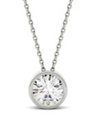Moissanite Bezel Solitaire Pendant (1 Ct. T.w. Diamond Equivalent) In 14k White Or Yellow Gold