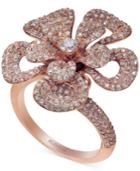 Pave Rose By Effy Diamond Flower Ring In 14k Rose Gold (1-9/10 Ct. T.w.)